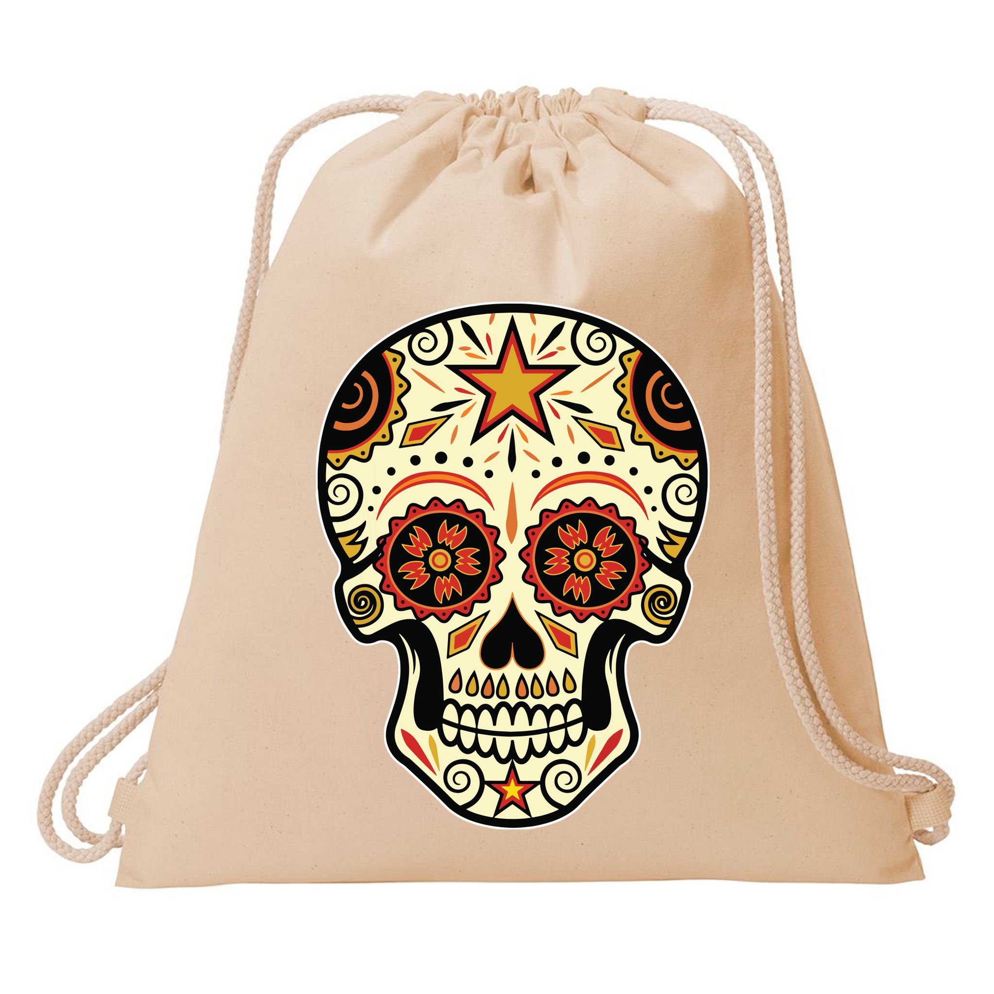 Sugar Skull Spanish Day Of Dead Dia De Los Muertos Drawstring Bag