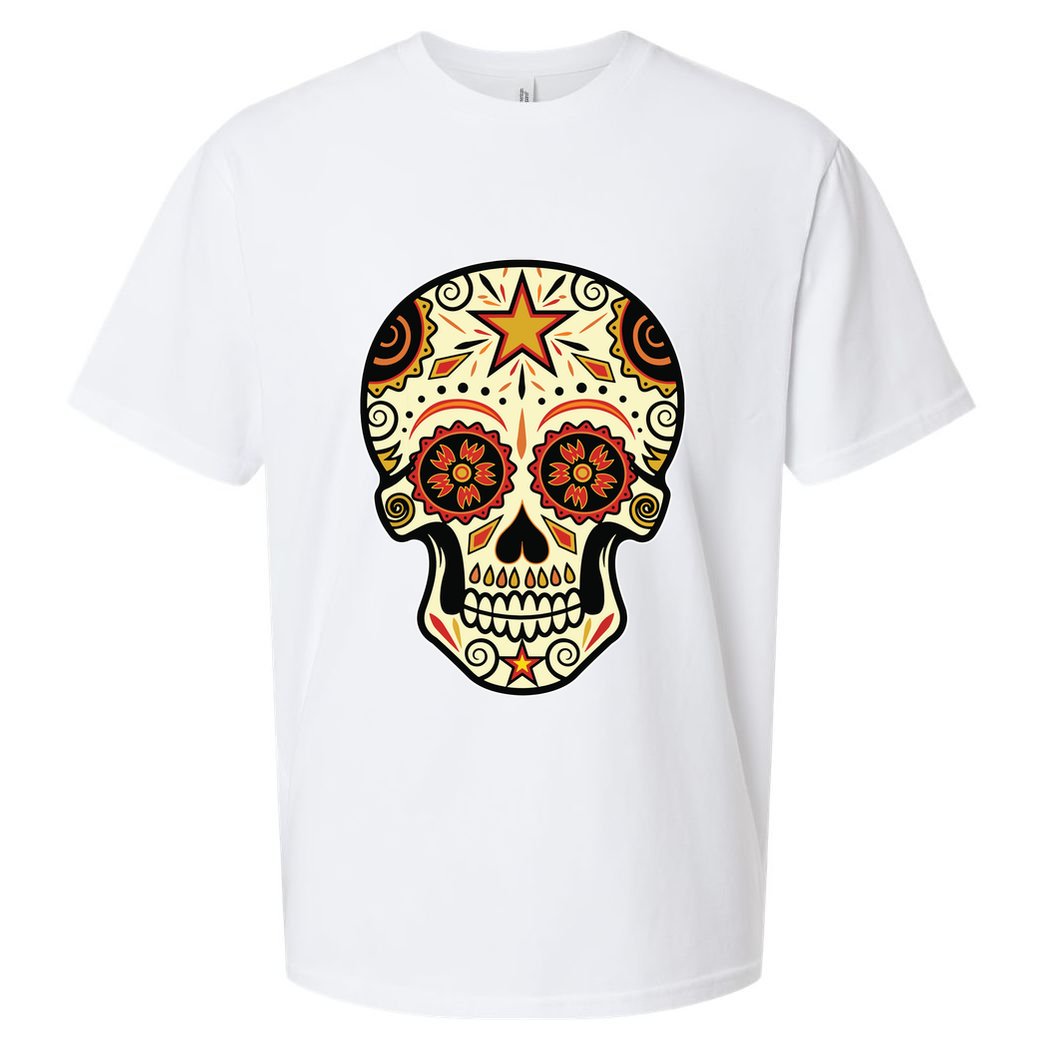 Sugar Skull Spanish Day Of Dead Dia De Los Muertos Sueded Cloud Jersey T-Shirt