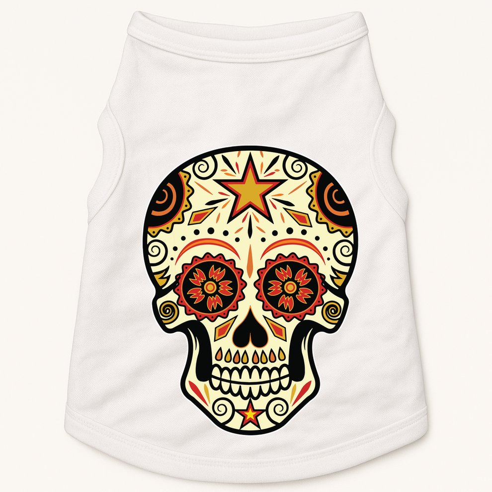 Sugar Skull Spanish Day Of Dead Dia De Los Muertos Doggie Tank