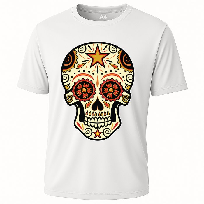 Sugar Skull Spanish Day Of Dead Dia De Los Muertos Cooling Performance Crew T-Shirt