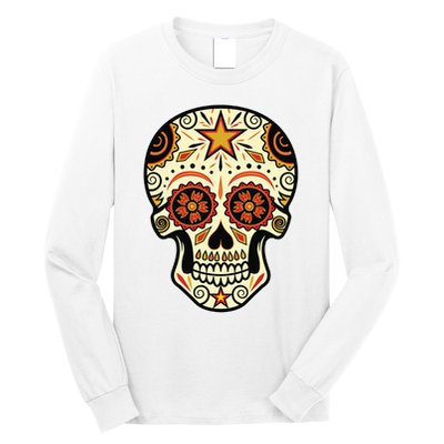 Sugar Skull Spanish Day Of Dead Dia De Los Muertos Long Sleeve Shirt
