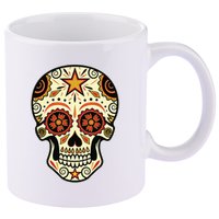 Sugar Skull Spanish Day Of Dead Dia De Los Muertos 11oz C Handle Ceramic Mug