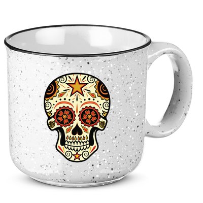 Sugar Skull Spanish Day Of Dead Dia De Los Muertos 15oz Campfire Ceramic Mug
