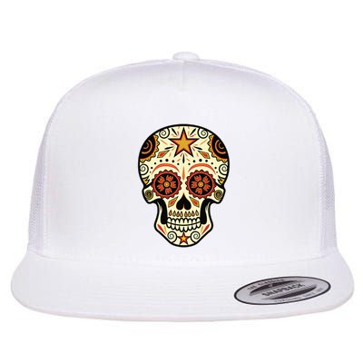 Sugar Skull Spanish Day Of Dead Dia De Los Muertos Flatbill Hat