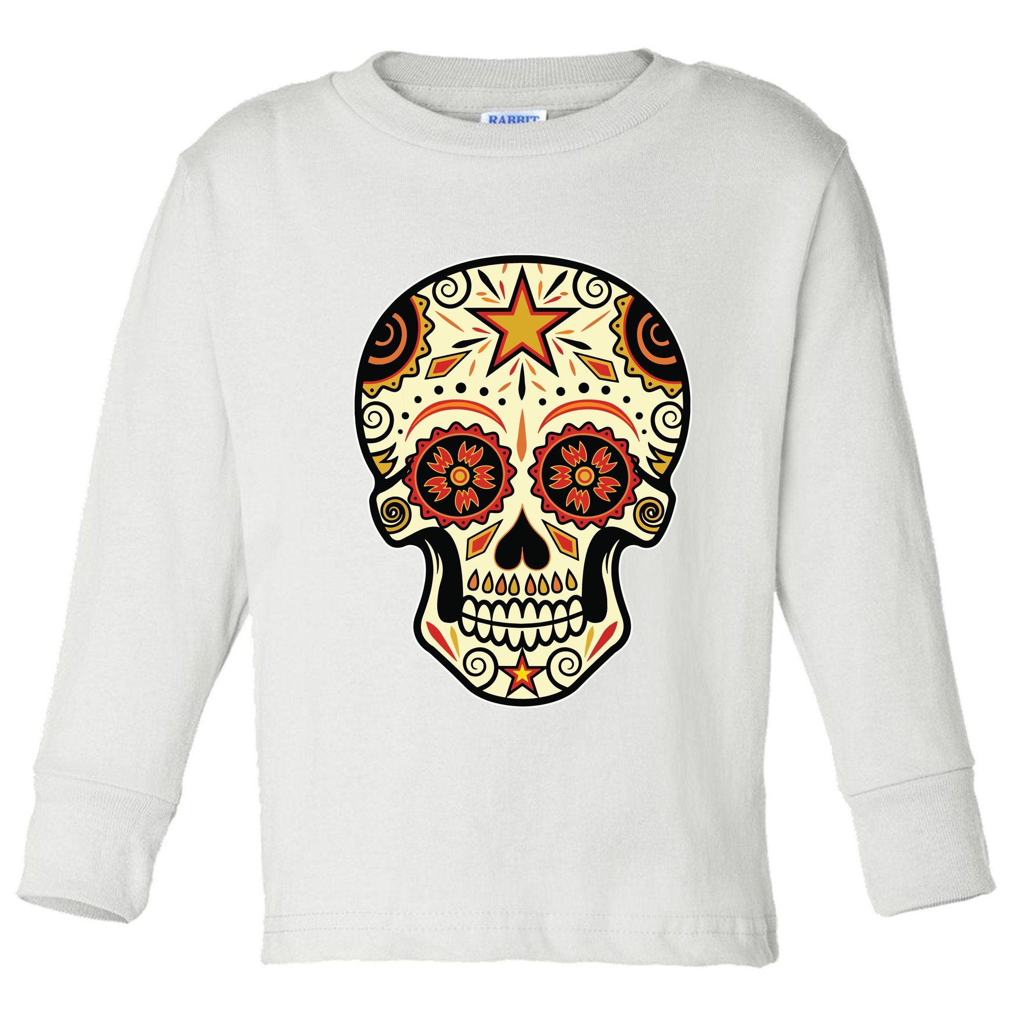 Sugar Skull Spanish Day Of Dead Dia De Los Muertos Toddler Long Sleeve Shirt