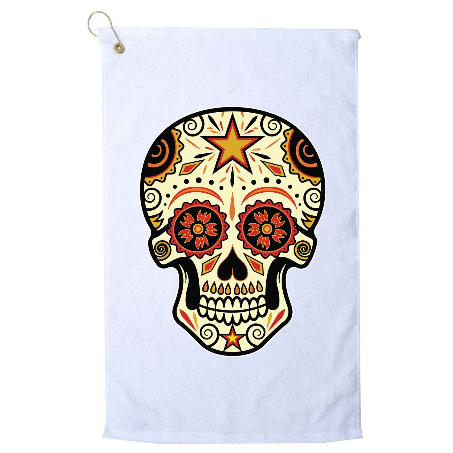 Sugar Skull Spanish Day Of Dead Dia De Los Muertos Golf Towel