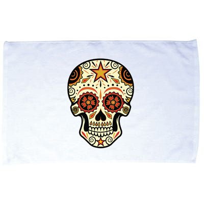 Sugar Skull Spanish Day Of Dead Dia De Los Muertos Microfiber Hand Towel
