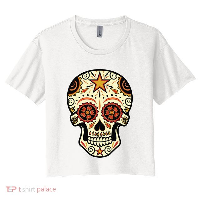 Sugar Skull Spanish Day Of Dead Dia De Los Muertos Crop Top