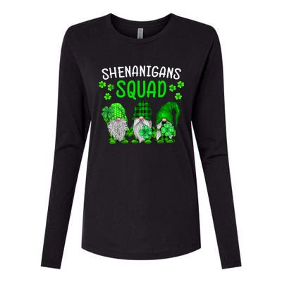 Shenanigans Squad St Patricks Day Gnomes Proud Irish Womens Cotton Relaxed Long Sleeve T-Shirt