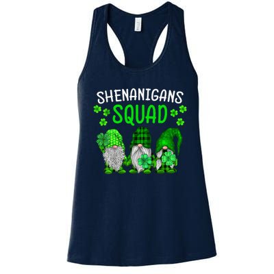 Shenanigans Squad St Patricks Day Gnomes Proud Irish Women's Racerback Tank