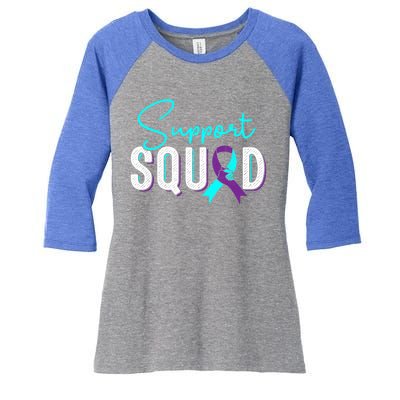 Support Squad Support Suicide Prevention Awareness Gift Women's Tri-Blend 3/4-Sleeve Raglan Shirt