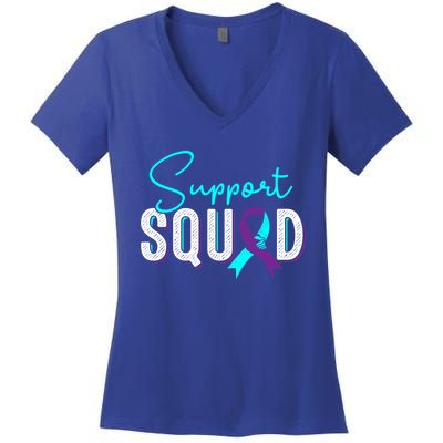 Support Squad Support Suicide Prevention Awareness Gift Women's V-Neck T-Shirt