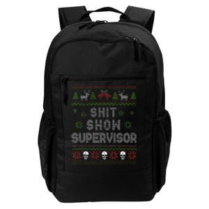 Shit Show Supervisor Christmas Sweater Funny Ugly Xmas Daily Commute Backpack