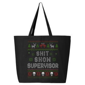 Shit Show Supervisor Christmas Sweater Funny Ugly Xmas 25L Jumbo Tote