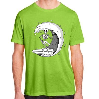 Surfing Skeleton Adult ChromaSoft Performance T-Shirt