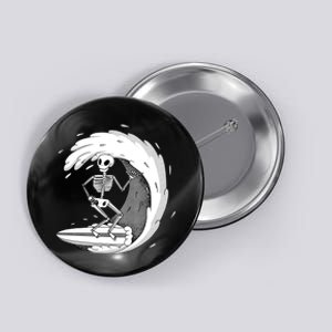 Surfing Skeleton Button