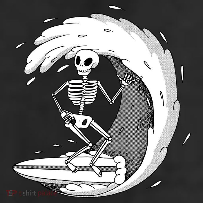 Surfing Skeleton 11oz C Handle Ceramic Mug