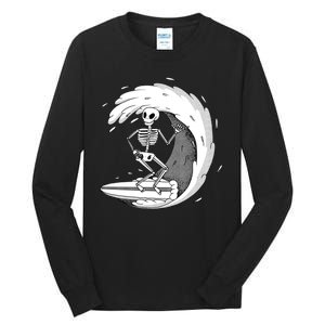 Surfing Skeleton Tall Long Sleeve T-Shirt