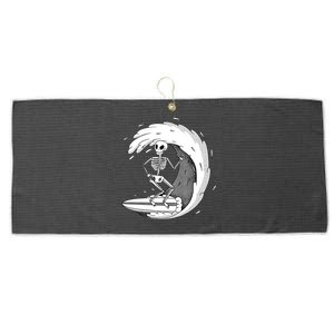 Surfing Skeleton Large Microfiber Waffle Golf Towel