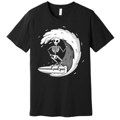 Surfing Skeleton Premium T-Shirt