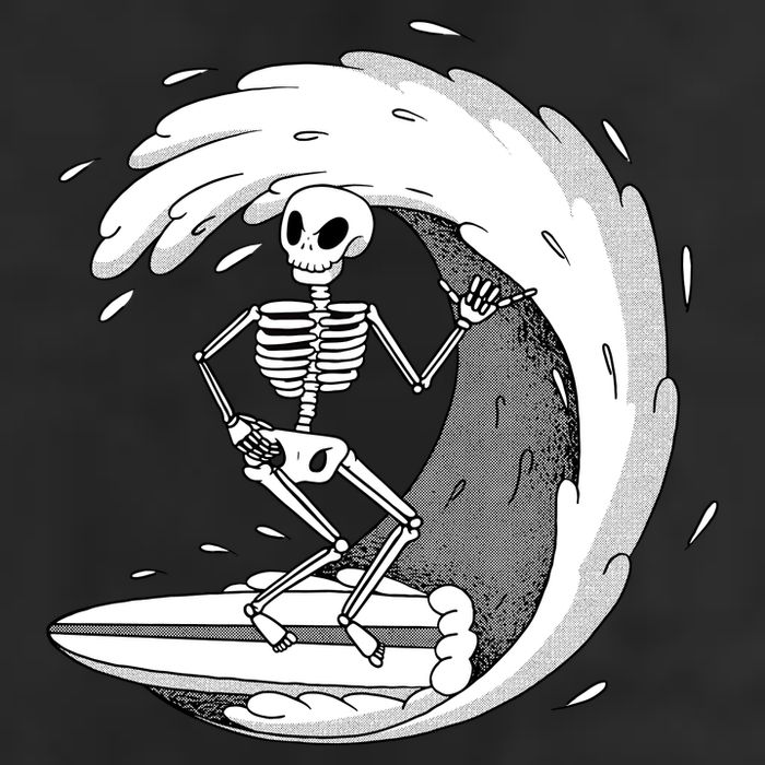 Surfing Skeleton Hat