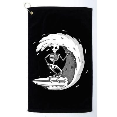 Surfing Skeleton Golf Towel