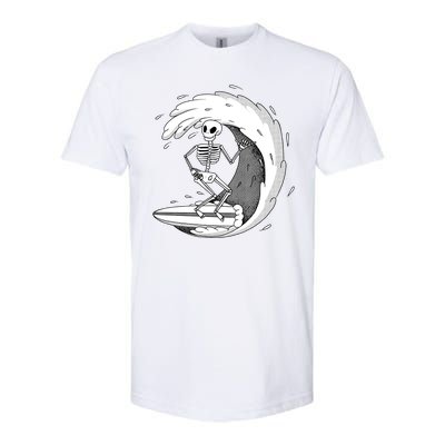 Surfing Skeleton Softstyle CVC T-Shirt