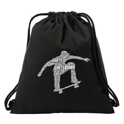 Skateboard Skateboarder Skater Meaningful Gift Drawstring Bag