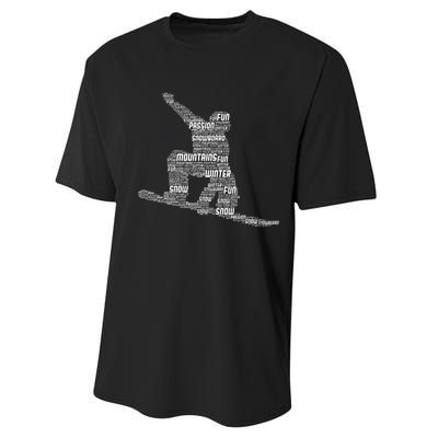 Snowboard Snowboarder Snowboarding Performance Sprint T-Shirt