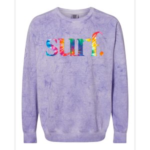 Surf Summer Surfing Rainbow Colorblast Crewneck Sweatshirt