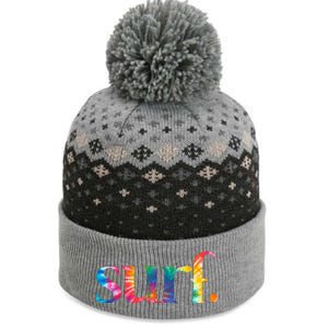 Surf Summer Surfing Rainbow The Baniff Cuffed Pom Beanie