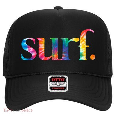 Surf Summer Surfing Rainbow High Crown Mesh Back Trucker Hat