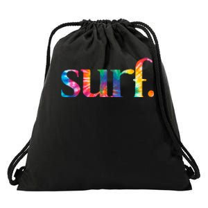 Surf Summer Surfing Rainbow Drawstring Bag