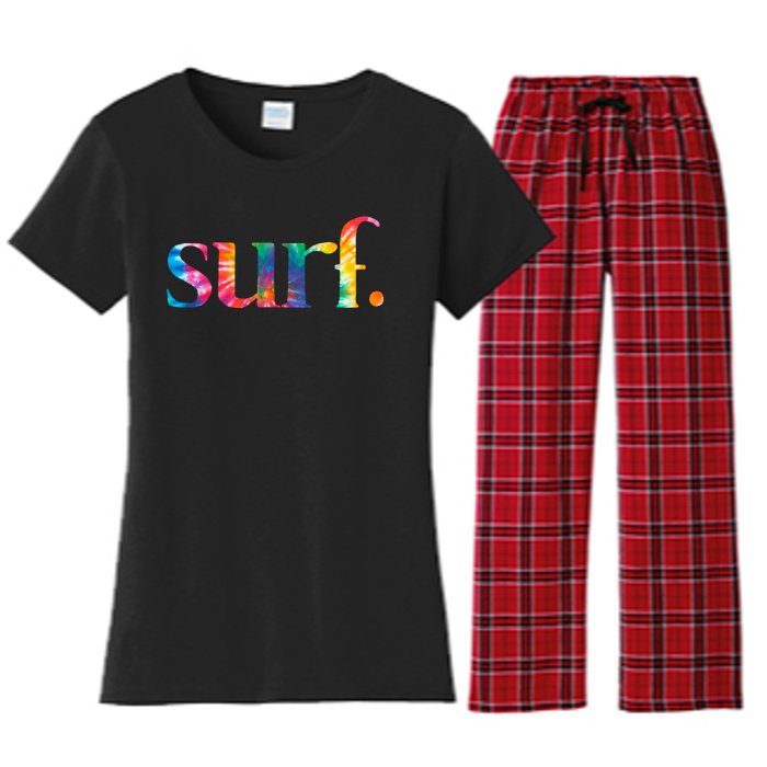 Surf Summer Surfing Rainbow Women's Flannel Pajama Set