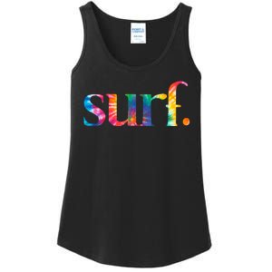 Surf Summer Surfing Rainbow Ladies Essential Tank