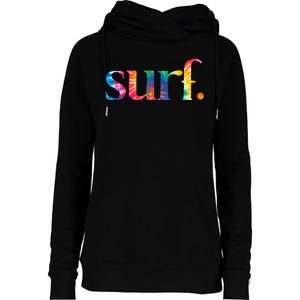 Surf Summer Surfing Rainbow Womens Funnel Neck Pullover Hood