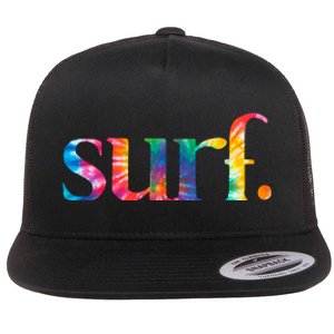 Surf Summer Surfing Rainbow Flat Bill Trucker Hat