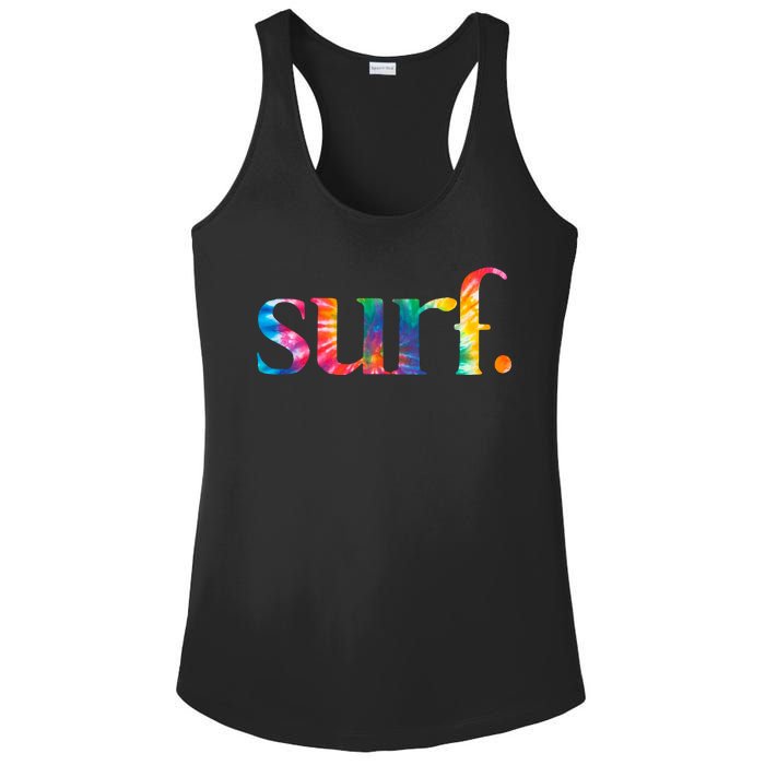 Surf Summer Surfing Rainbow Ladies PosiCharge Competitor Racerback Tank