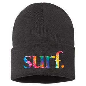 Surf Summer Surfing Rainbow Sustainable Knit Beanie