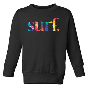 Surf Summer Surfing Rainbow Toddler Sweatshirt