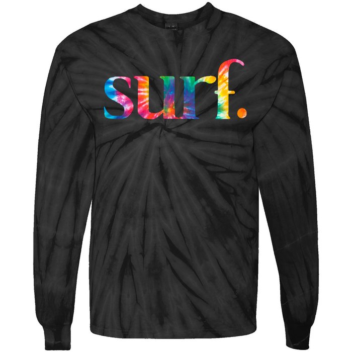 Surf Summer Surfing Rainbow Tie-Dye Long Sleeve Shirt