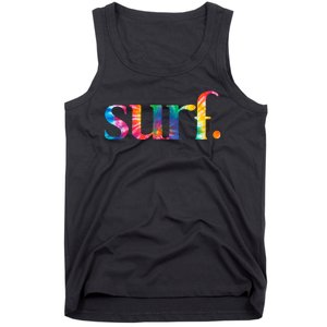 Surf Summer Surfing Rainbow Tank Top