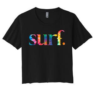 Surf Summer Surfing Rainbow Women's Crop Top Tee