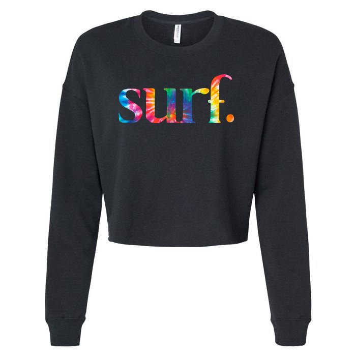 Surf Summer Surfing Rainbow Cropped Pullover Crew