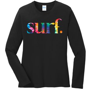 Surf Summer Surfing Rainbow Ladies Long Sleeve Shirt