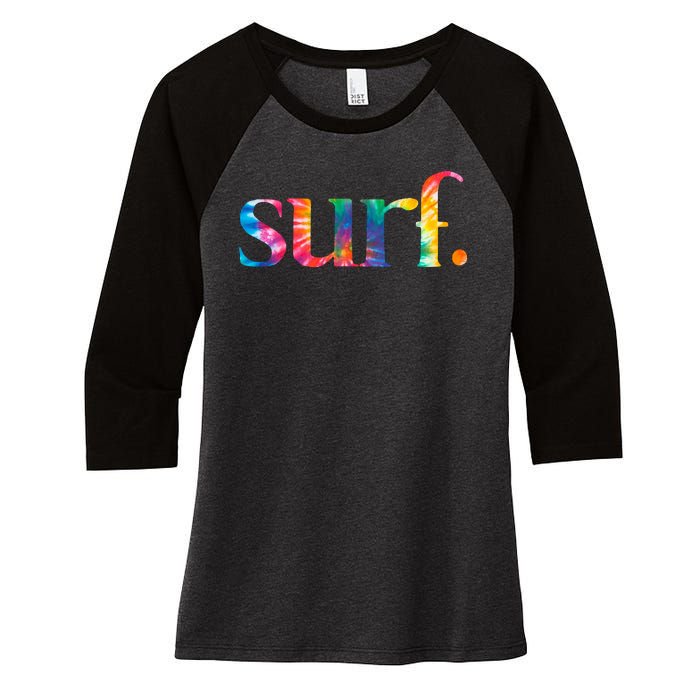 Surf Summer Surfing Rainbow Women's Tri-Blend 3/4-Sleeve Raglan Shirt