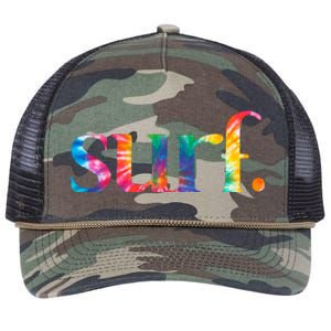 Surf Summer Surfing Rainbow Retro Rope Trucker Hat Cap