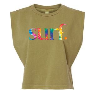 Surf Summer Surfing Rainbow Garment-Dyed Women's Muscle Tee