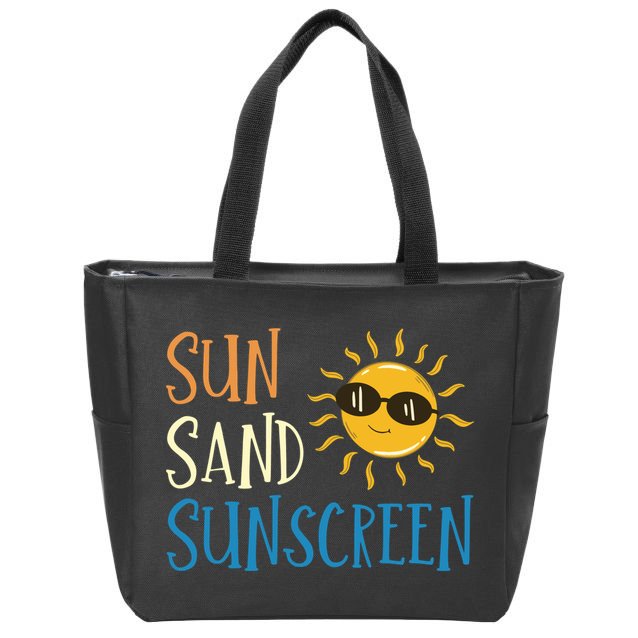 Sun Sand Sunscreen Zip Tote Bag