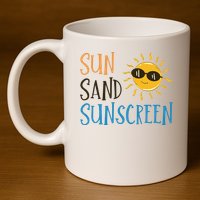 Sun Sand Sunscreen 11oz C Handle Ceramic Mug